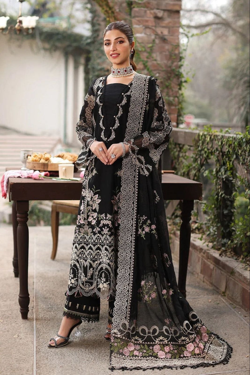 KAHF - Dhanak 3-Piece Unstitched Embroidered Suit