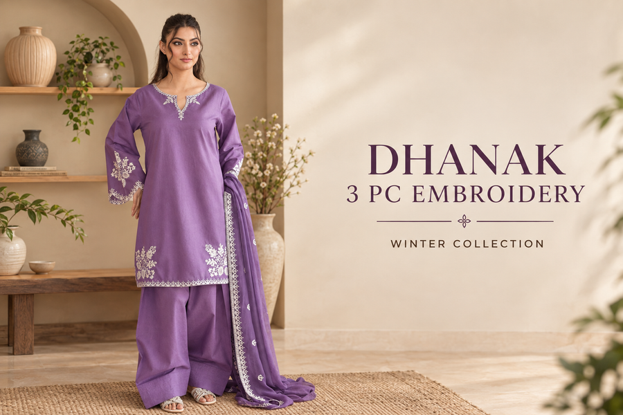 3-piece Dhanak Winter Embroidery Collection