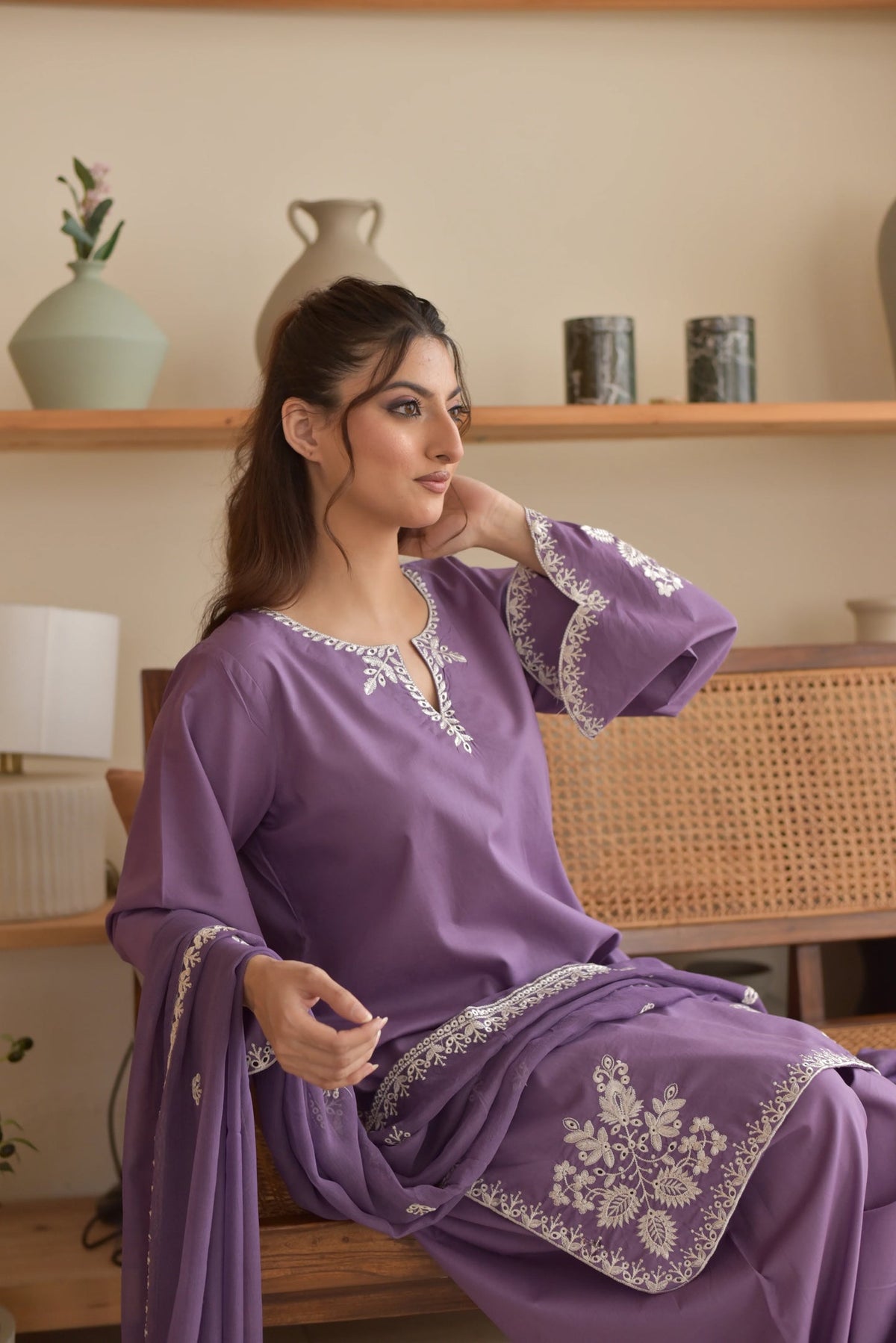 Lavender Grace Embroidered 3PC