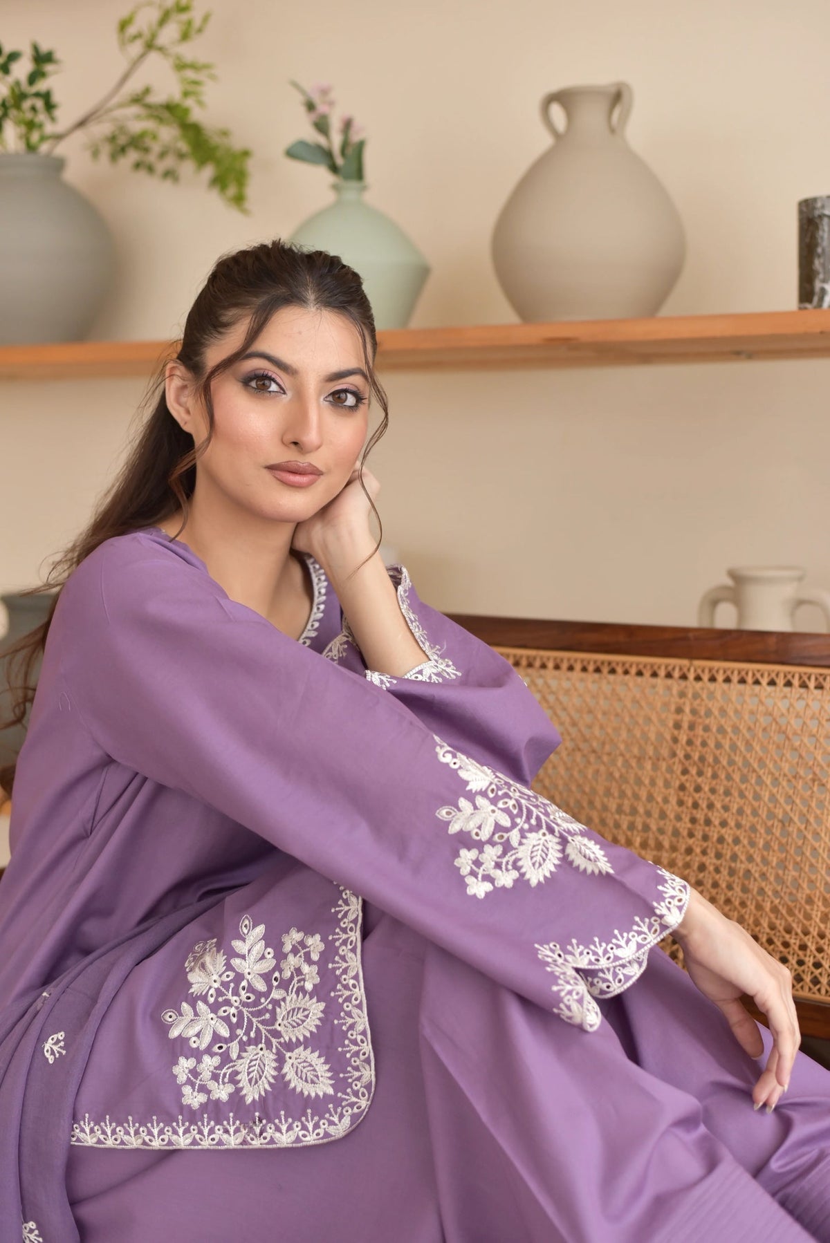 Lavender Grace Embroidered 3PC