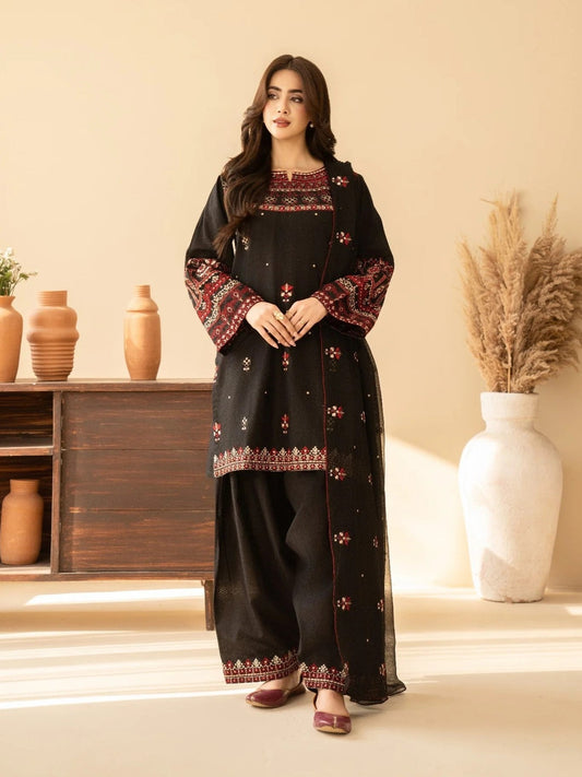 Siyah Gul – Cotton Embroidered 3PC