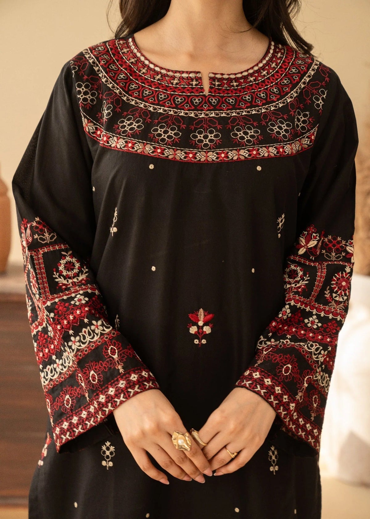 Siyah Gul – Cotton Embroidered 3PC