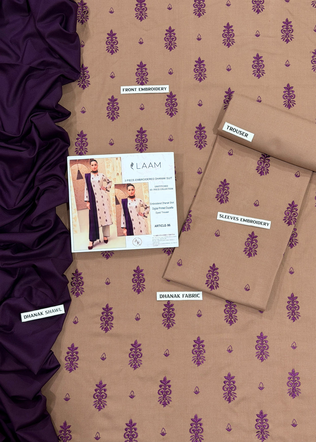 LAAM 3-Piece Dhanak Embroidery Collection