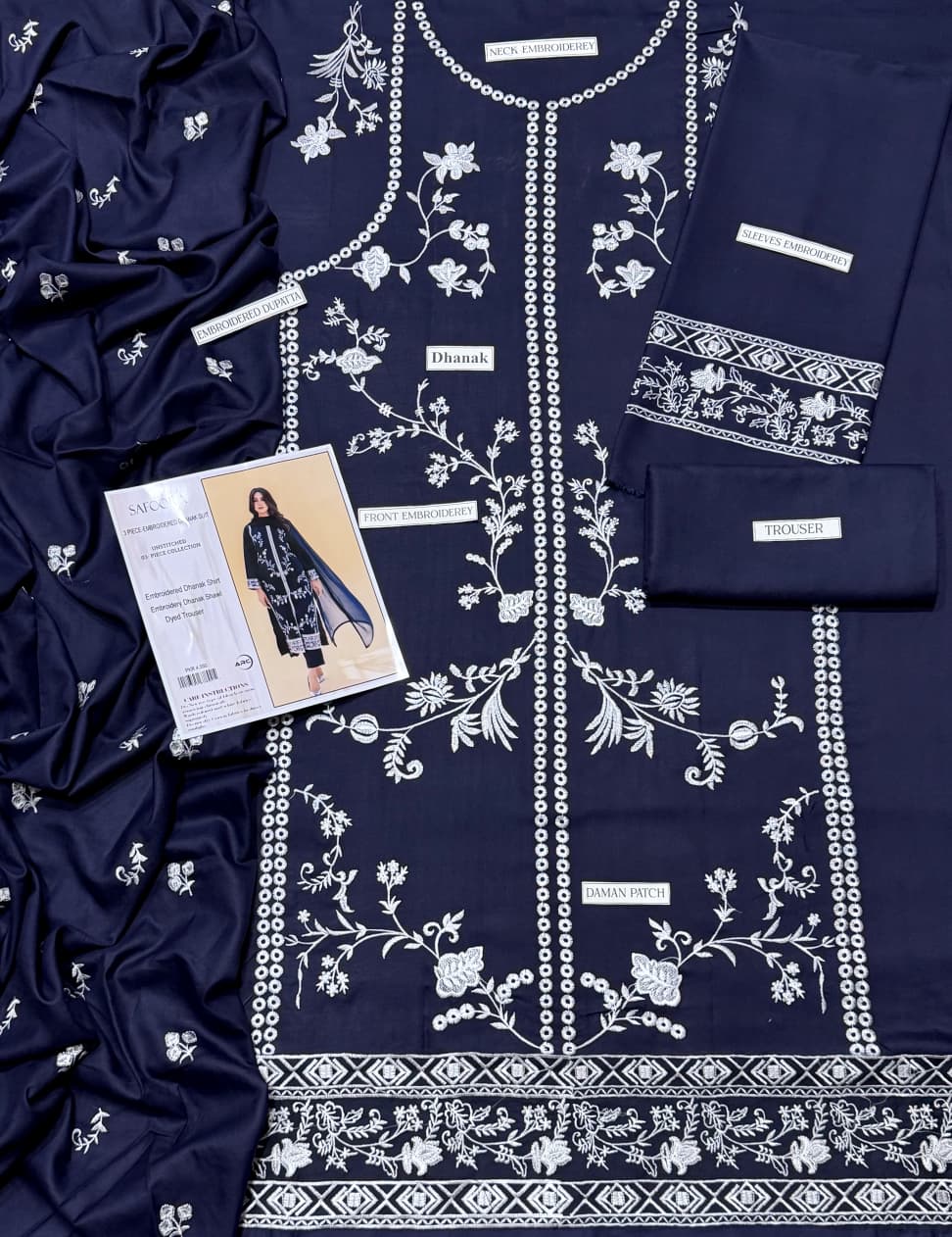 Safoora 3 Piece Dhanak Embroidered Suit – Winter Collection