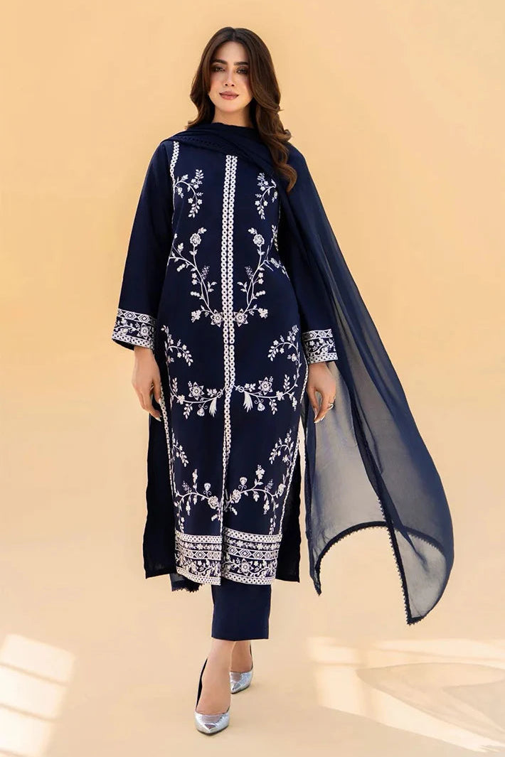 Safoora 3 Piece Dhanak Embroidered Suit – Winter Collection